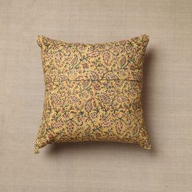 Yellow - Original Pedana Block Print Cotton Kalamkari Cushion Cover 13