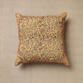 Yellow - Original Pedana Block Print Cotton Kalamkari Cushion Cover 13