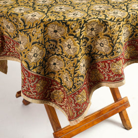 Buy Yellow Original Pedana Kalamkari Block Printed Cotton Table Cover
