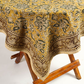 Buy Yellow Original Pedana Kalamkari Block Printed Cotton Table Cover 