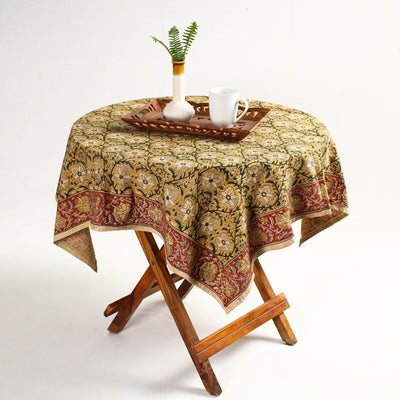 Buy Yellow Original Pedana Kalamkari Block Printed Cotton Table Cover