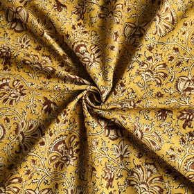 Buy Yellow Original Pedana Kalamkari Block Printed Cotton Table Cover