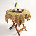 Yellow Original Pedana Kalamkari Block Printed Cotton Table Cover