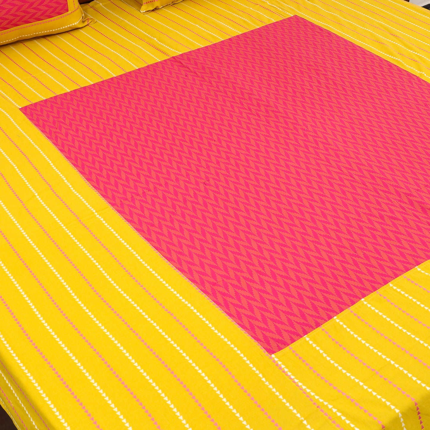 Buy Patchwork Cotton Double Jacquard Bed Sheet Set