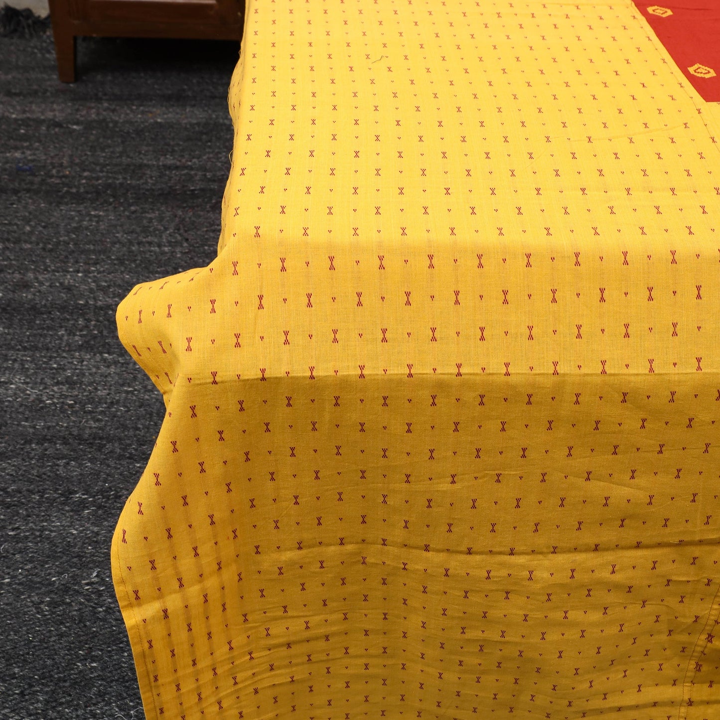 Yellow - patchwork cotton double jacquard bed sheet set 28