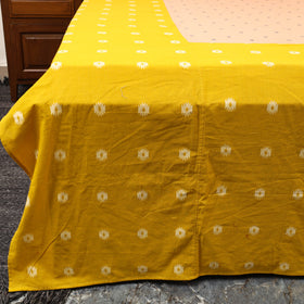 Yellow - patchwork cotton double jacquard bedsheet set 09