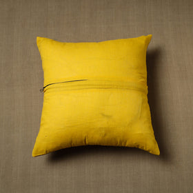 Yellow - patchwork cotton kanchipuram cushion cover (16 x