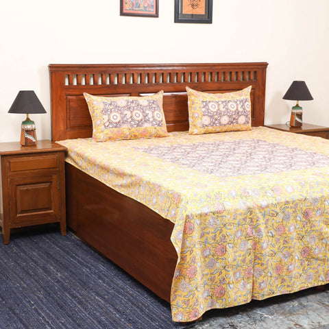 Patchwork hand double sanganeri bedsheet set (108 x 90 in)