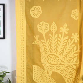 Peacock Cutwork Cotton Barmer Applique Door Curtain
