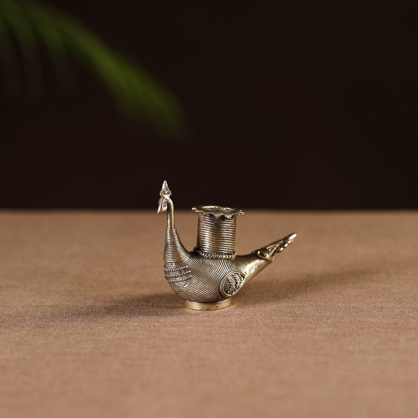 Peacock - tribal odisha dokra handmade candle stand 11