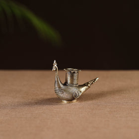 Peacock - tribal odisha dokra handmade candle stand 11