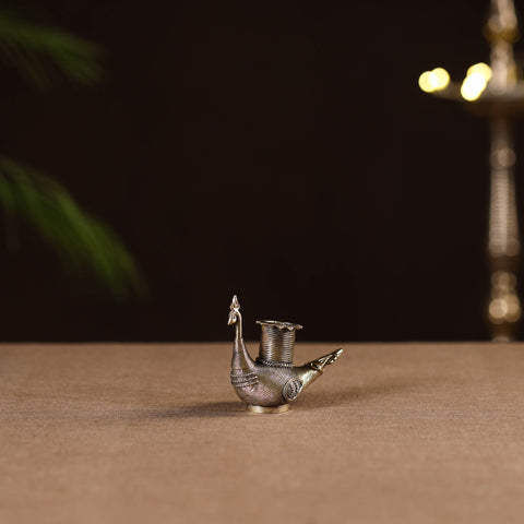 Peacock - tribal odisha dokra handmade candle stand 11