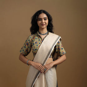 Pedana cotton natural dyed kalamkari readymade blouse 08