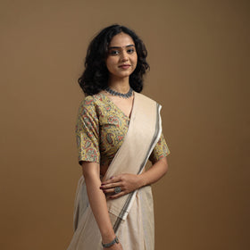 Pedana cotton natural dyed kalamkari readymade blouse 02