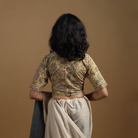 Pedana cotton natural dyed kalamkari readymade blouse 02