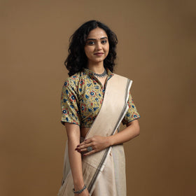 Pedana cotton natural dyed kalamkari readymade blouse 08