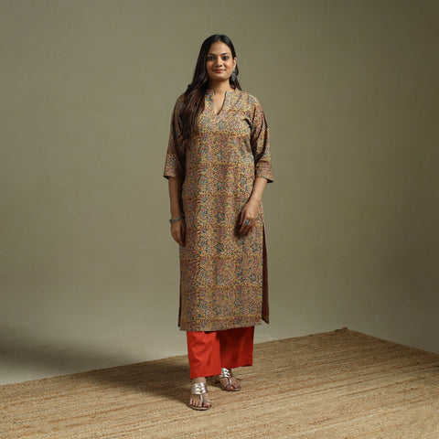 Yellow - pedana natural dyed cotton straight kalamkari