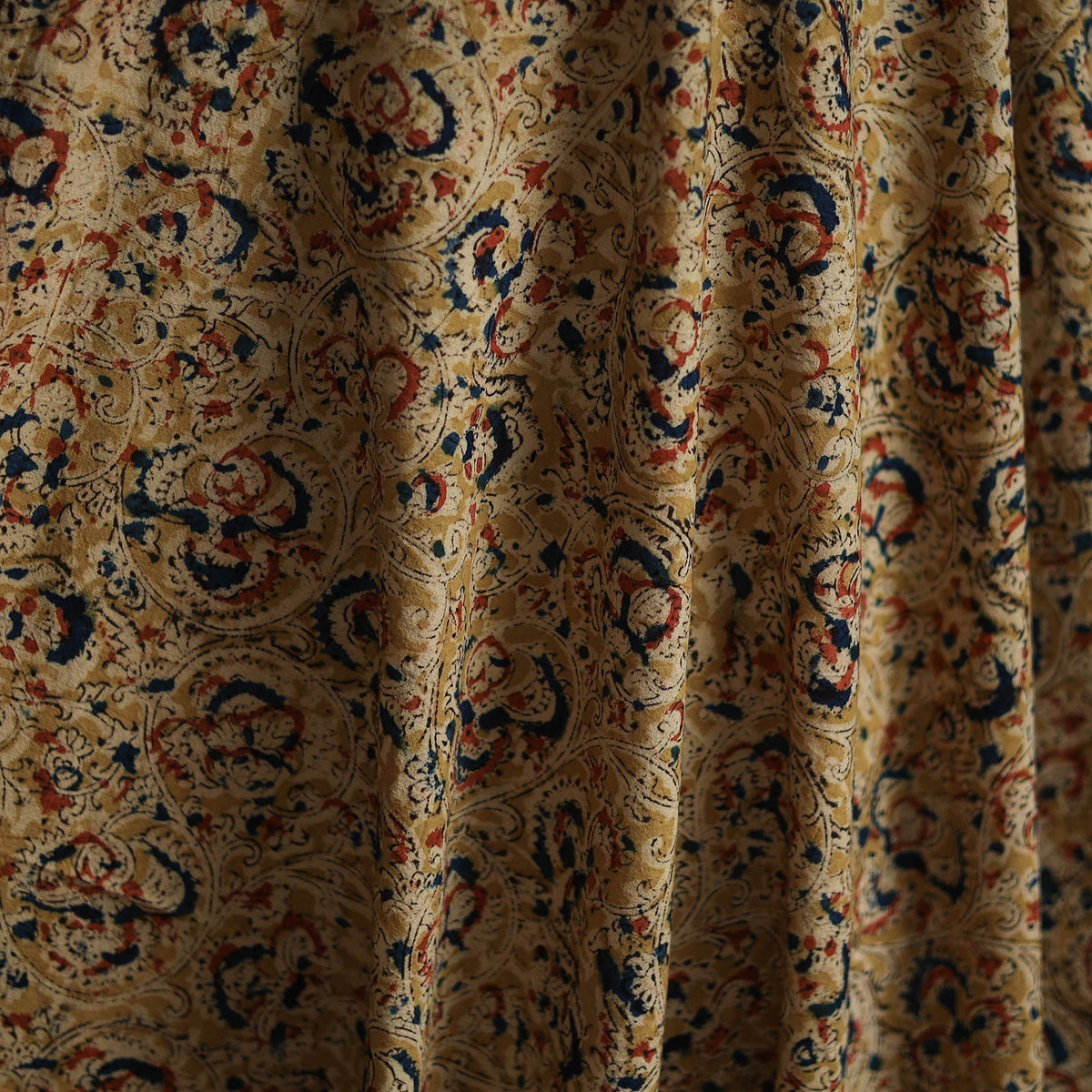 Pedana hand block print natural dyed cotton kalamkari