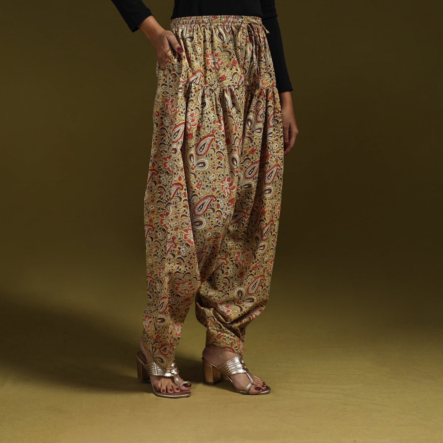 Pedana hand natural dyed cotton kalamkari salwar 08