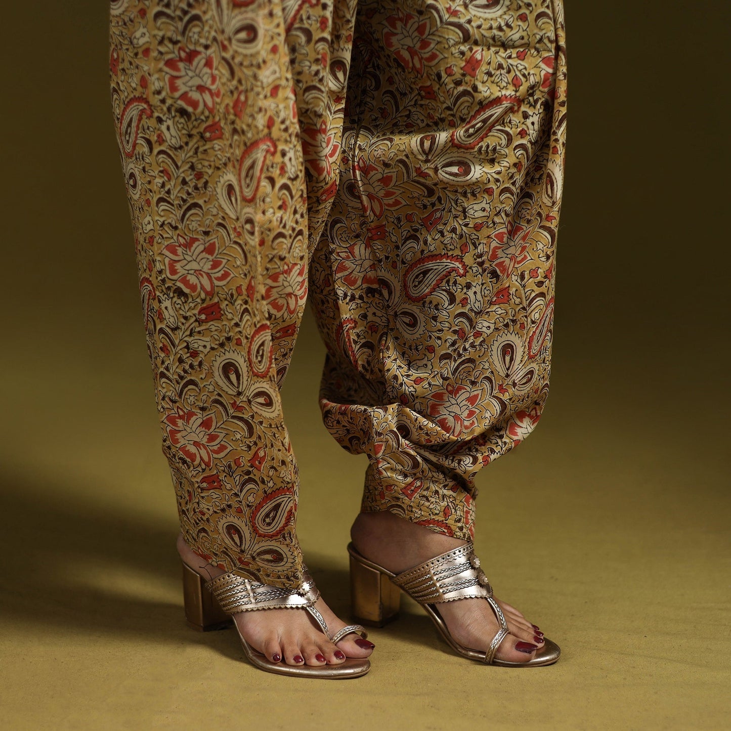 Pedana hand natural dyed cotton kalamkari salwar 08