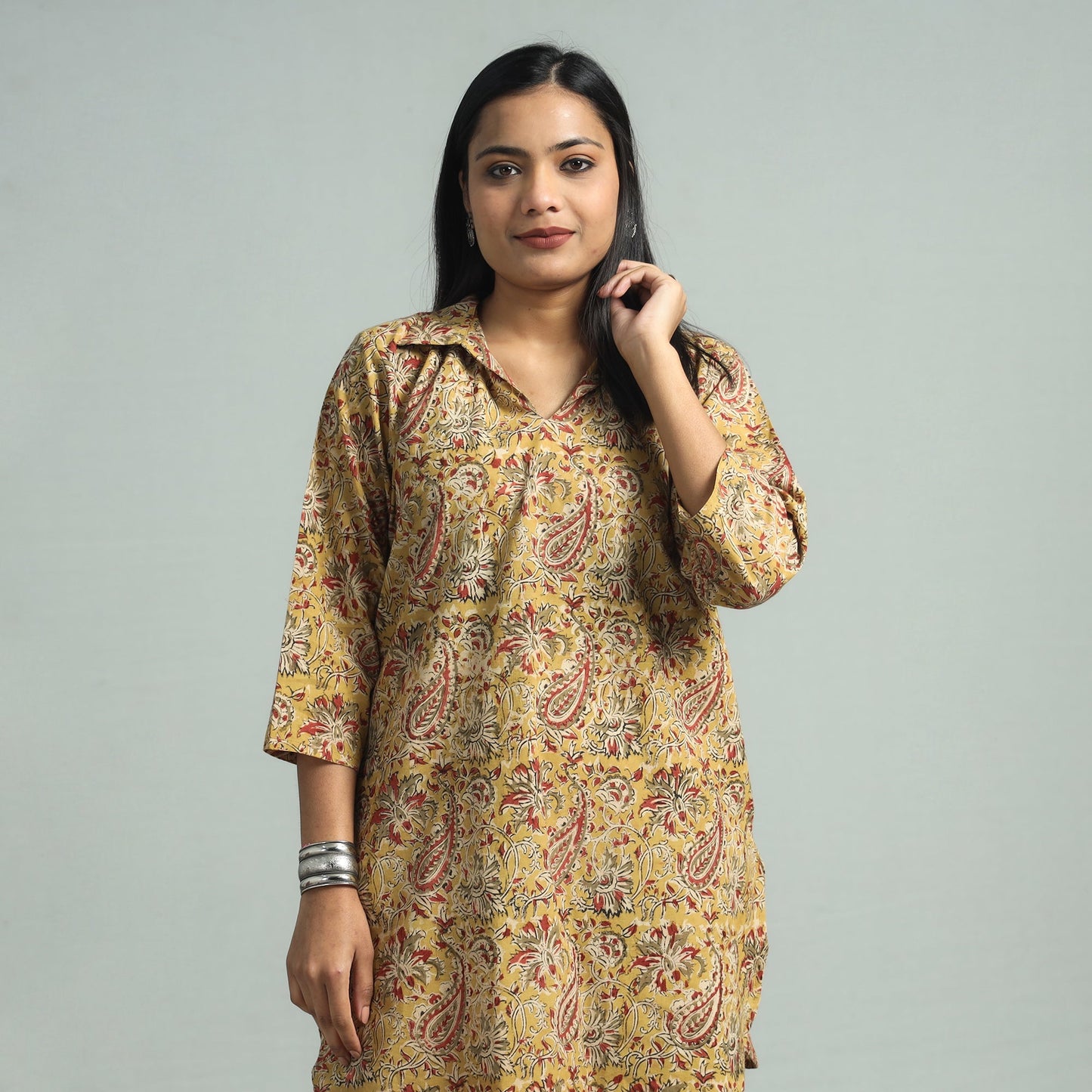  Pedana Kalamkari Block Printed Cotton Co-Ord Set Online at iTokri.com