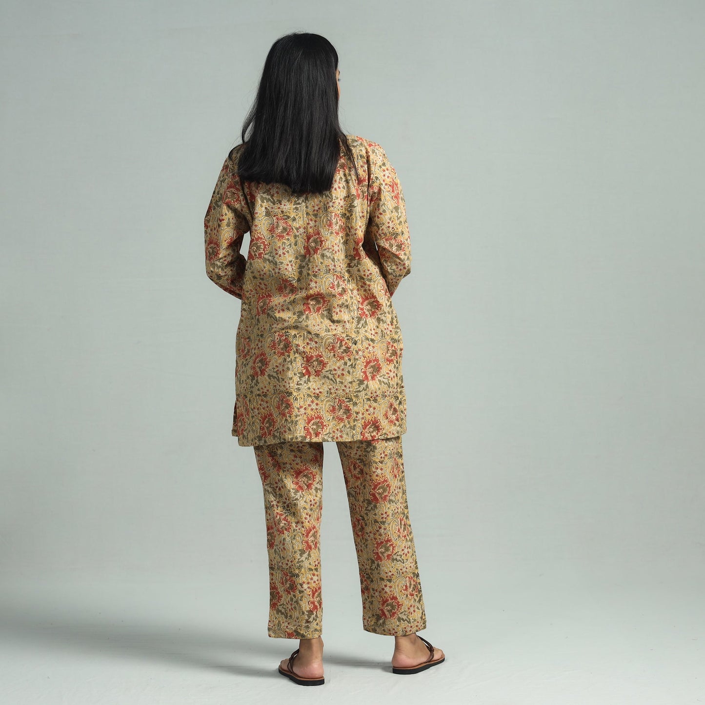  Pedana Kalamkari Block Printed Cotton Co-Ord Set Online at iTokri.com