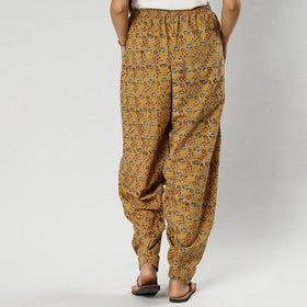 Yellow - pedana kalamkari block printing cotton elasticated