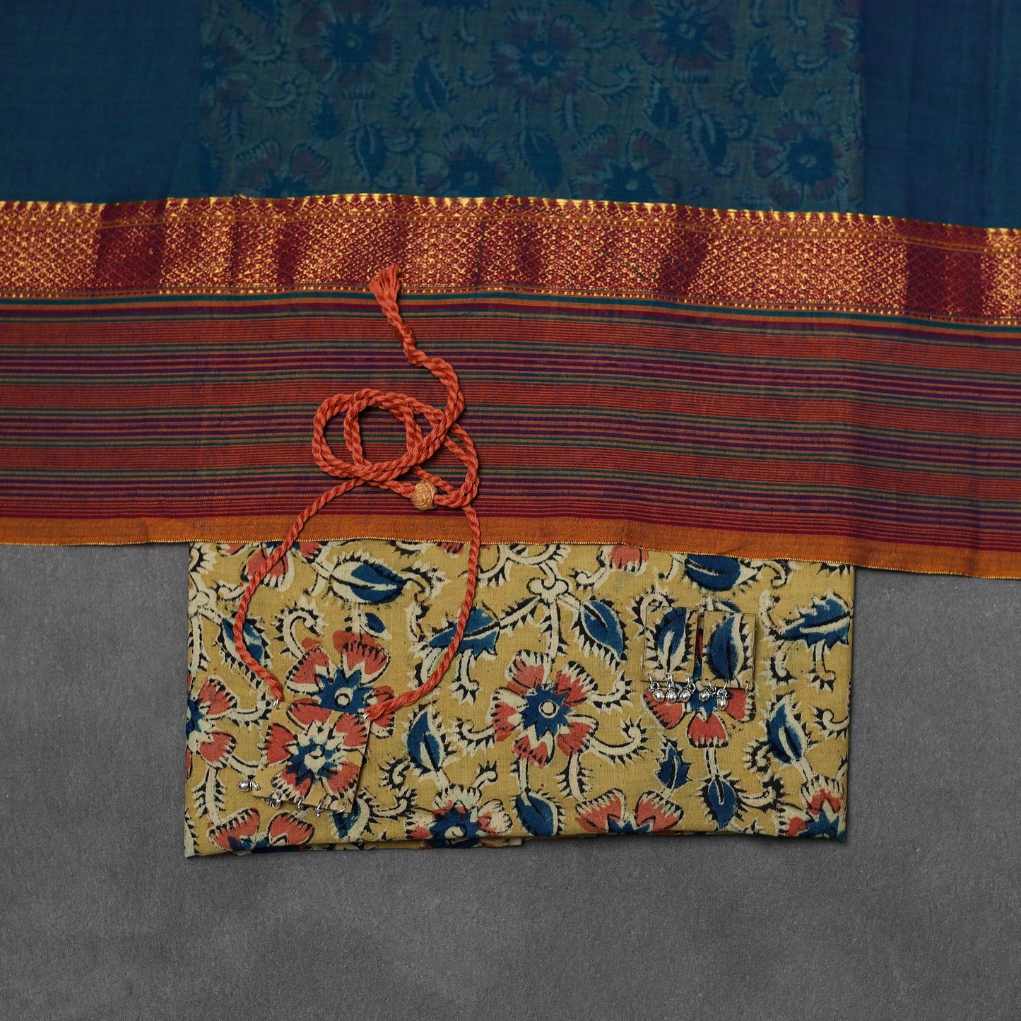 Pedana kalamkari cotton 2pc unstitched dress material