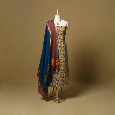 Pedana kalamkari cotton 2pc unstitched dress material