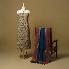 Pedana kalamkari cotton 2pc unstitched dress material