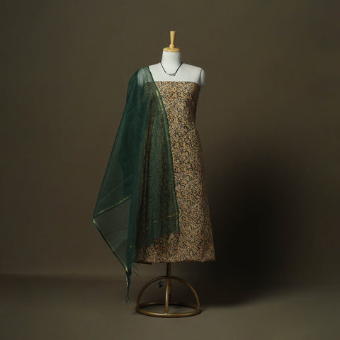 Pedana kalamkari hand block print natural dyed cotton 2pc