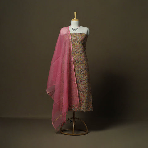 Pedana kalamkari hand block print natural dyed cotton 2pc