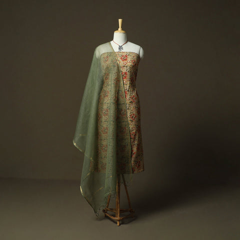 Pedana kalamkari hand block print natural dyed cotton 2pc