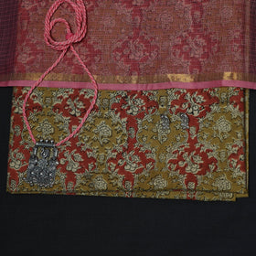 Pedana kalamkari hand block print natural dyed cotton 2pc
