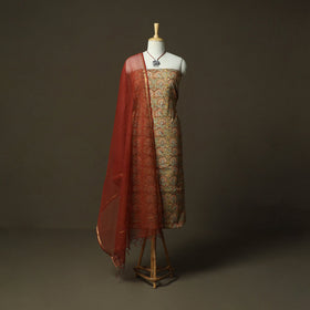 Pedana kalamkari hand block print natural dyed cotton 2pc