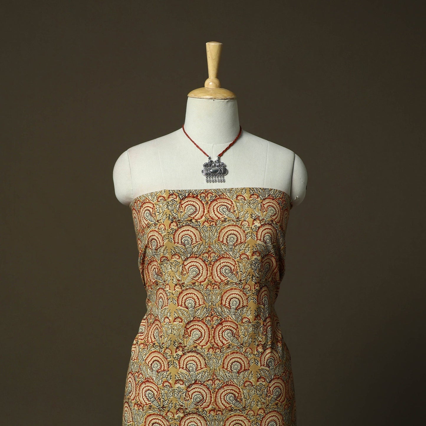 Pedana kalamkari hand block print natural dyed cotton 2pc