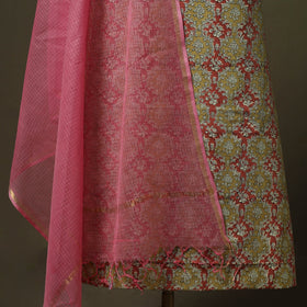 Pedana kalamkari hand block print natural dyed cotton 2pc