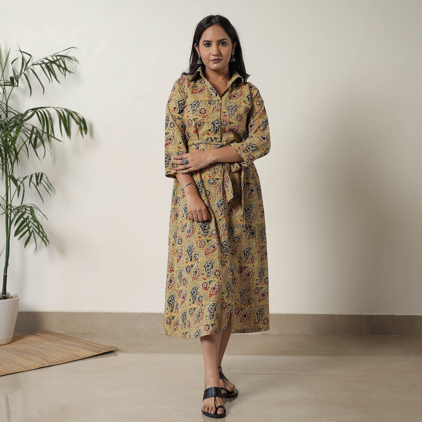 Buy Pedana Kalamkari Block Printed Cotton Dress 12 Online at iTokri.com