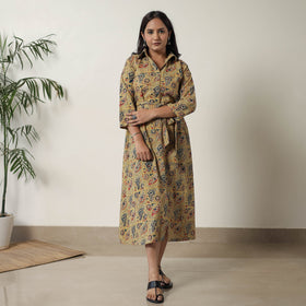 Buy Pedana Kalamkari Block Printed Cotton Dress 12 Online at iTokri.com