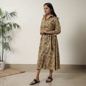 Buy Pedana Kalamkari Block Printed Cotton Dress 12 Online at iTokri.com