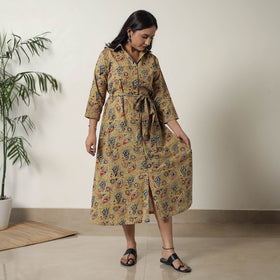Buy Pedana Kalamkari Block Printed Cotton Dress 12 Online at iTokri.com