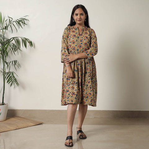  Pedana Kalamkari Block Printed Cotton Flared Dress 01 