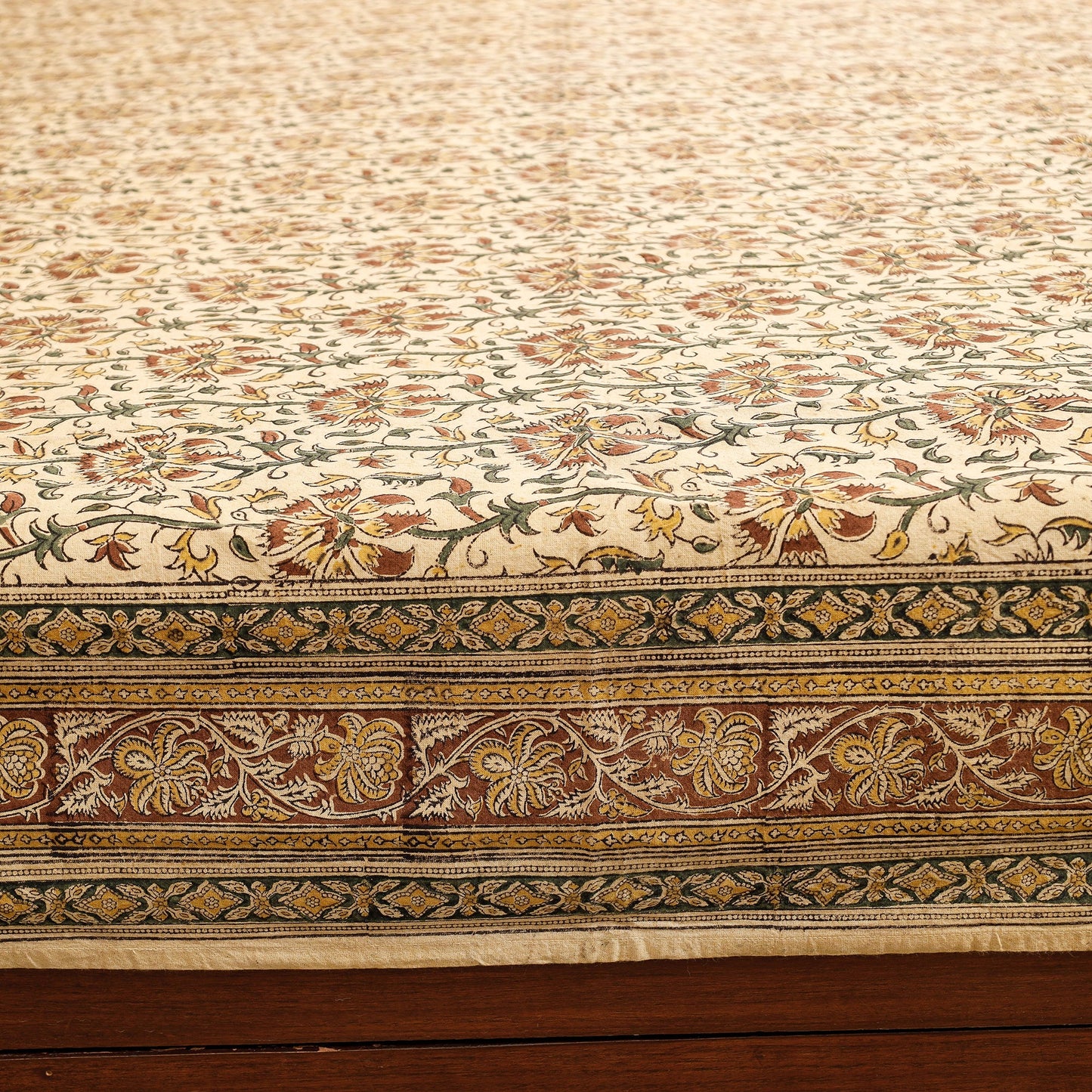  Pedana Kalamkari Block Printing Cotton Double Bed Cover 