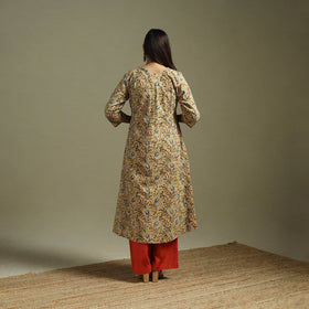 Yellow - pedana natural dyed cotton hand embroidery a-line