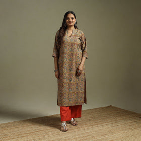 Yellow - pedana natural dyed cotton straight kalamkari