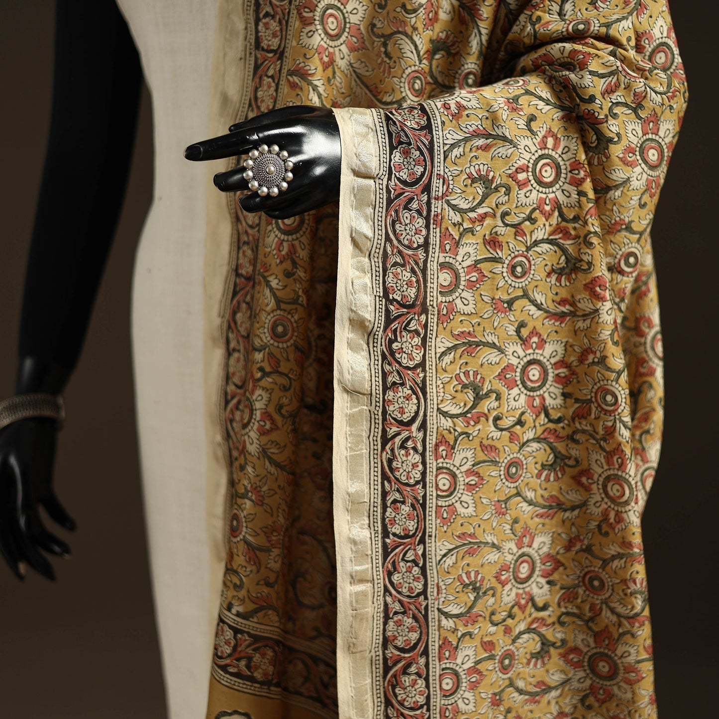 Orange - pedana natural dyed hand kalamkari dupatta