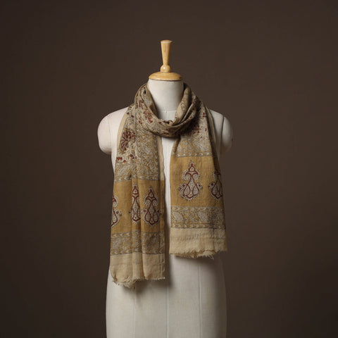 Pedana natural dyed hand wool kalamkari stole 05