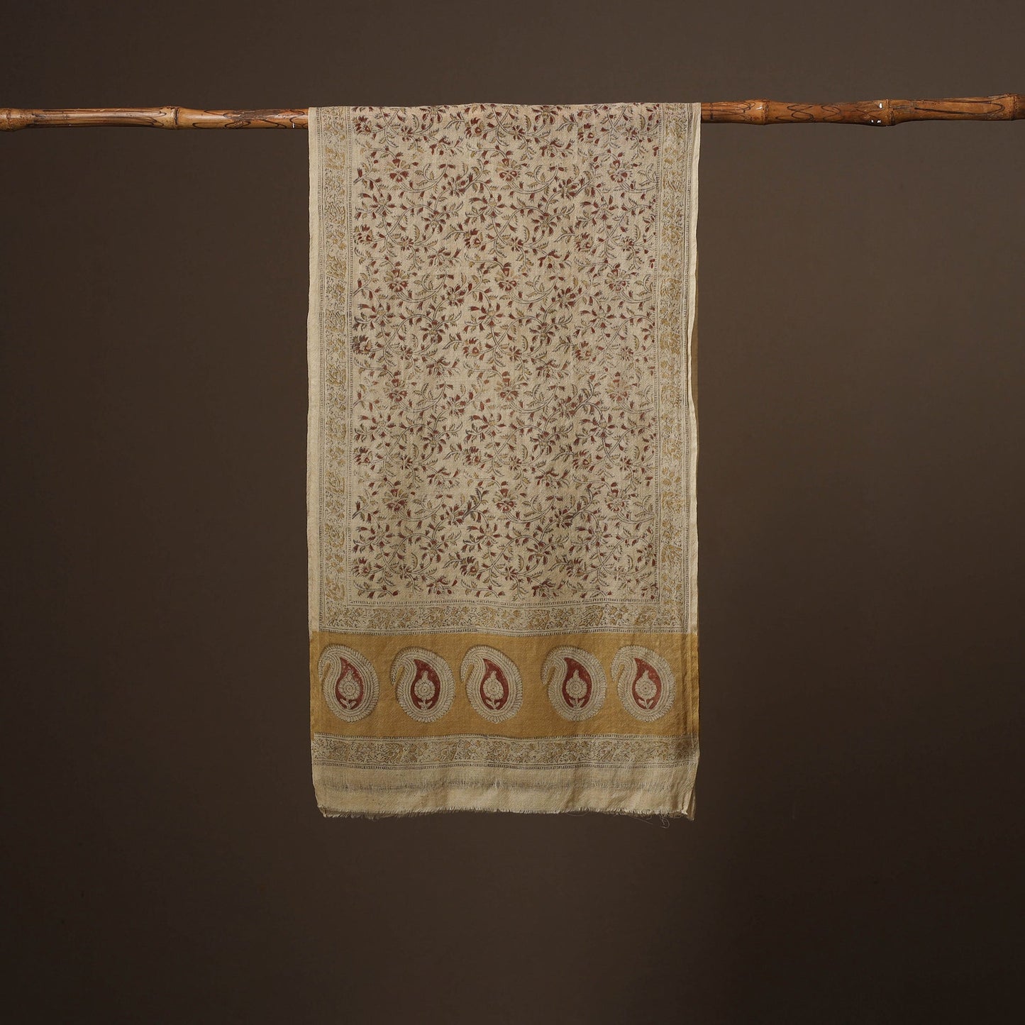 Pedana natural dyed hand wool kalamkari stole 14