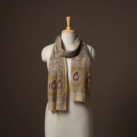 Pedana natural dyed hand wool kalamkari stole 14