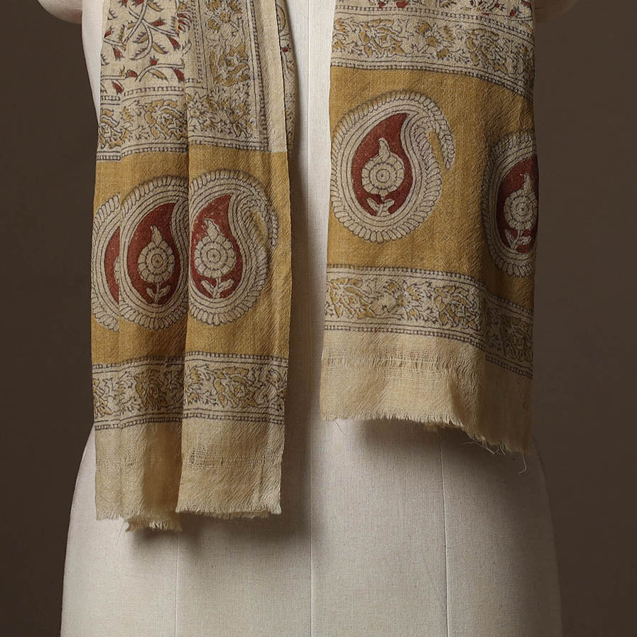 Pedana natural dyed hand wool kalamkari stole 14